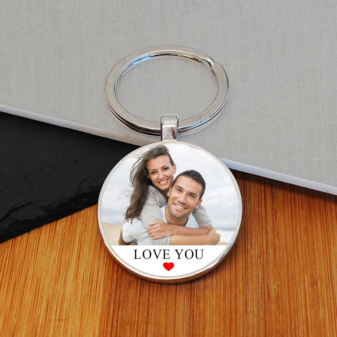Personalised Photo Upload Keyring with Message