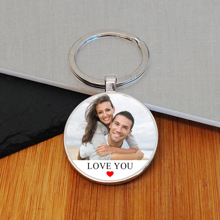 Personalised Photo Upload Keyring with Message