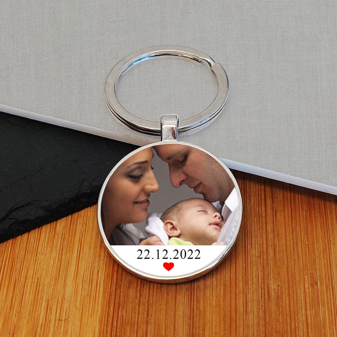 Personalised Photo Upload Keyring with Message