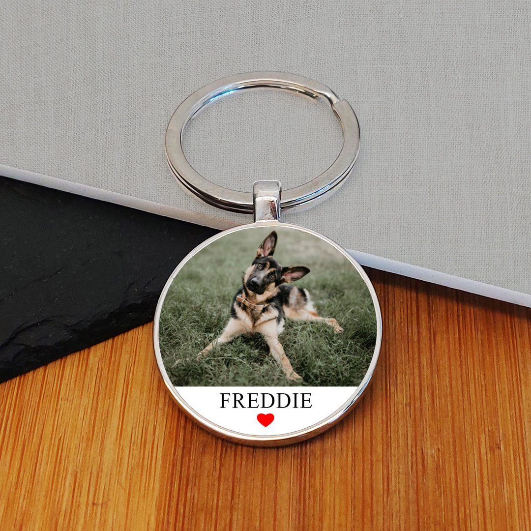 Personalised Photo Upload Keyring with Message