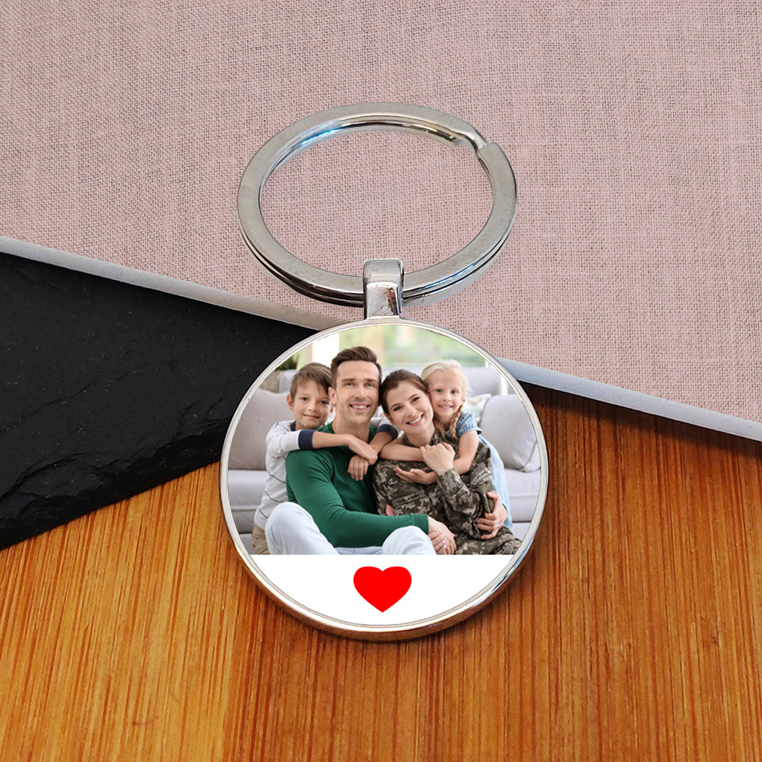 Personalised Photo Upload Heart Key Ring