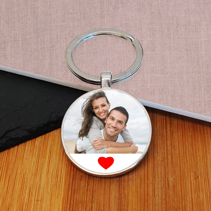 Personalised Photo Upload Heart Key Ring