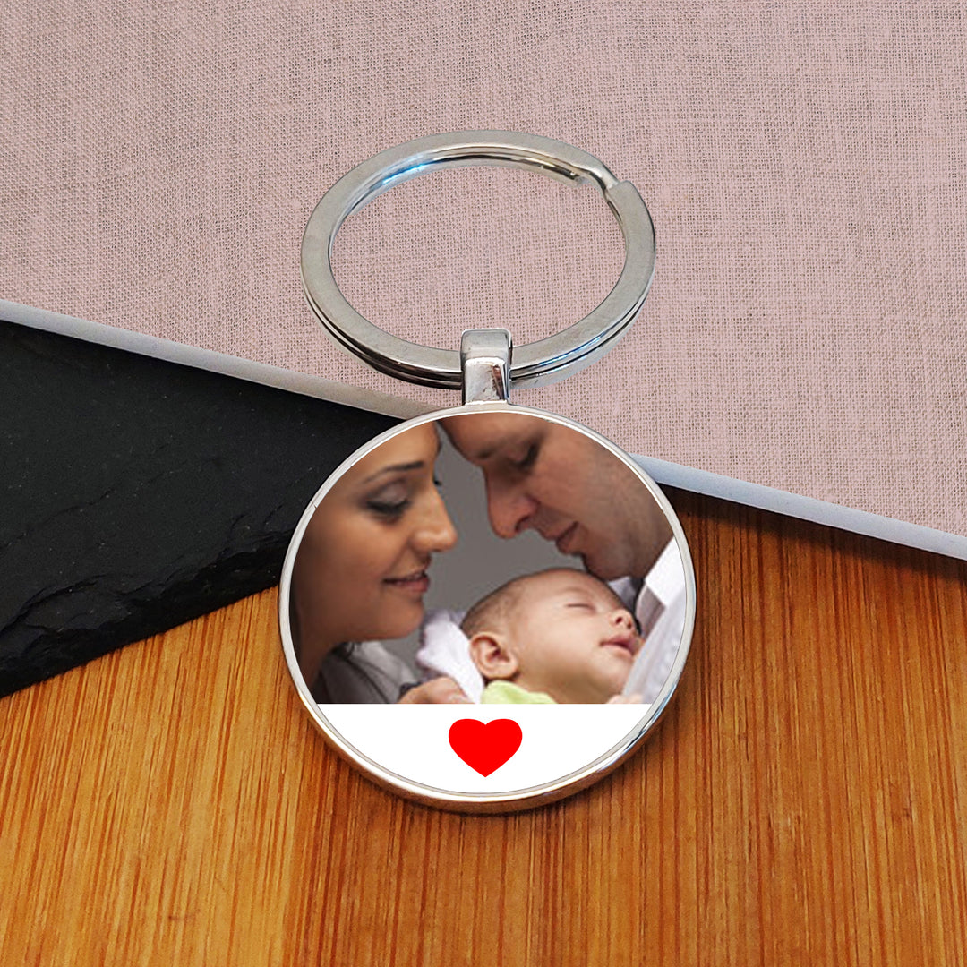 Personalised Photo Upload Heart Key Ring