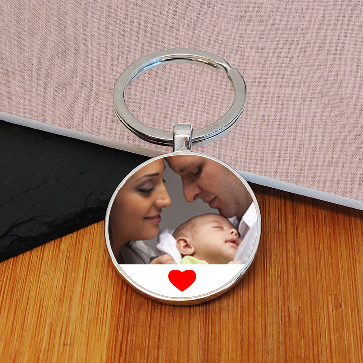 Personalised Photo Upload Heart Key Ring