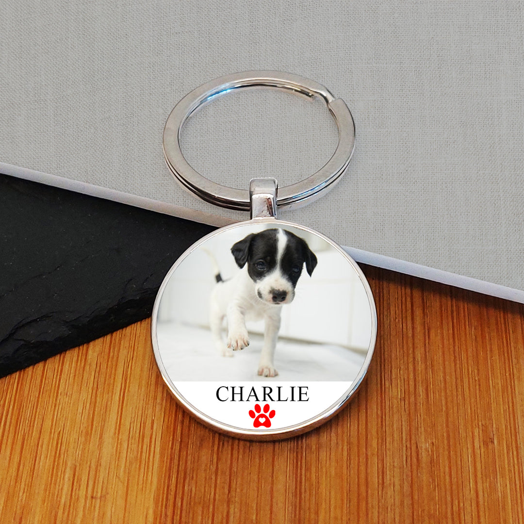 Personalised Pet Photo Keyring with Message