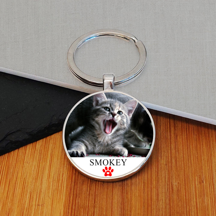 Personalised Pet Photo Keyring with Message