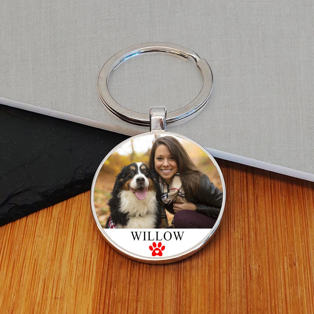 Personalised Pet Photo Keyring with Message