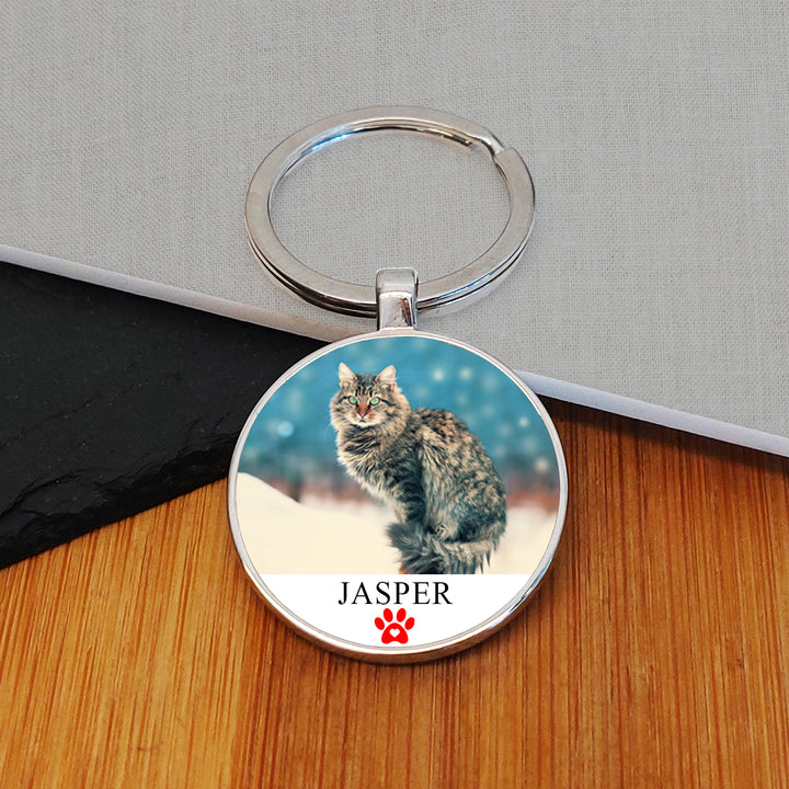 Personalised Pet Photo Keyring with Message