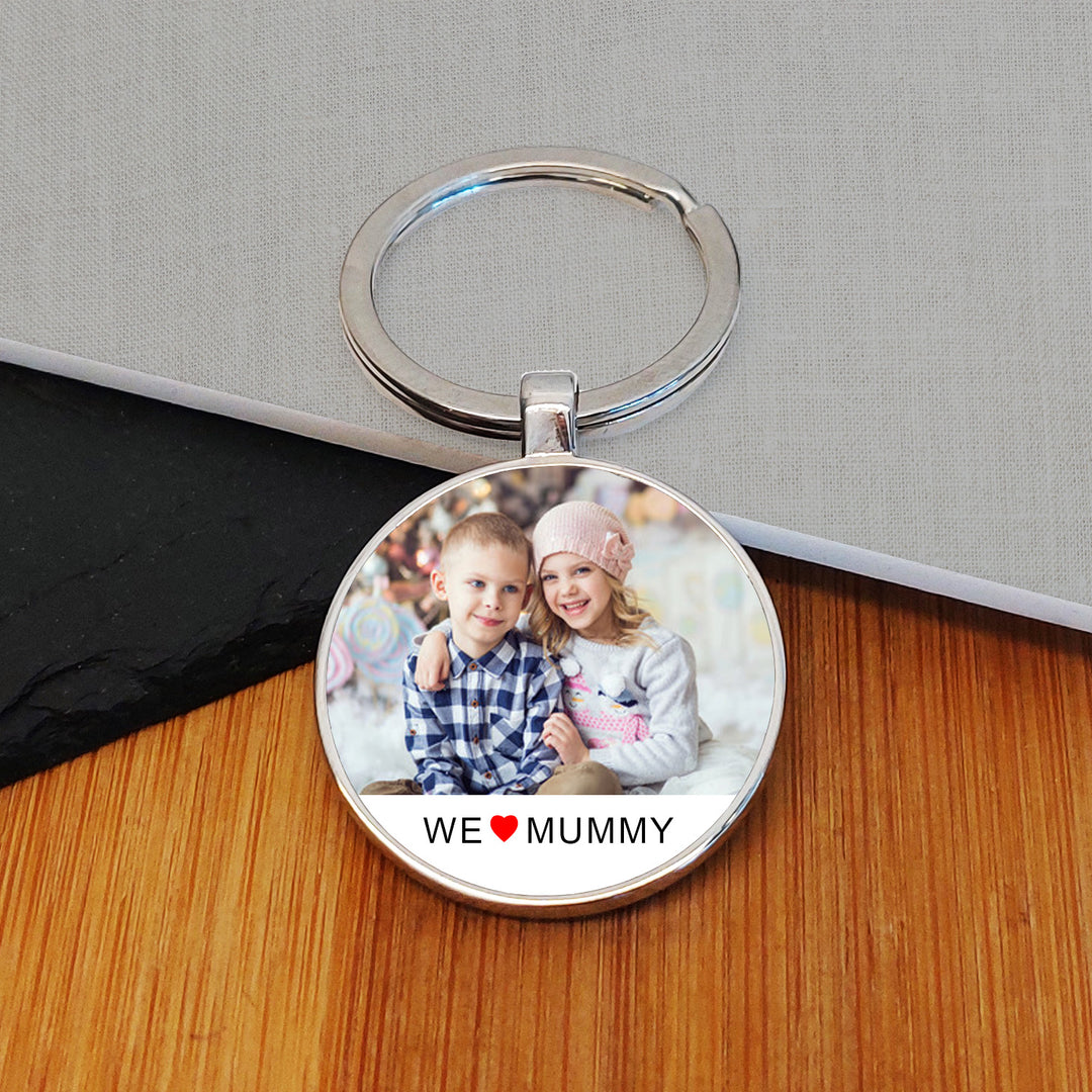 Personalised I/We Love Mummy Photo Keyring