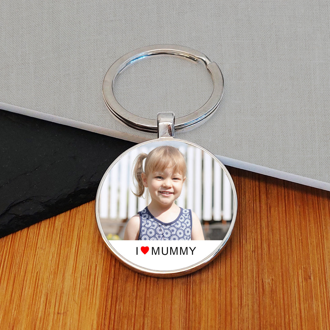 Personalised I/We Love Mummy Photo Keyring