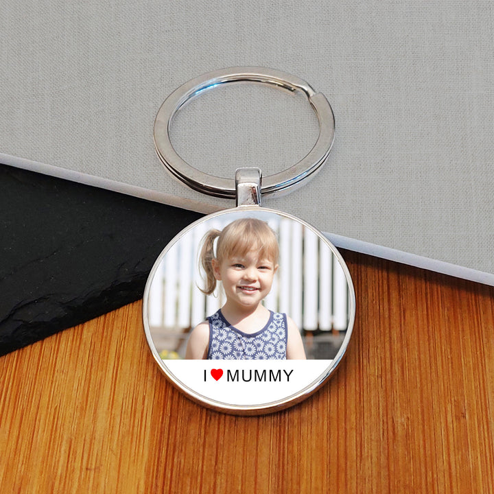Personalised I/We Love Mummy Photo Keyring