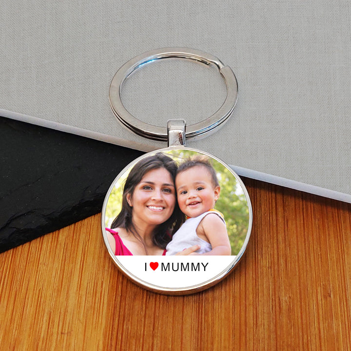 Personalised I/We Love Mummy Photo Keyring
