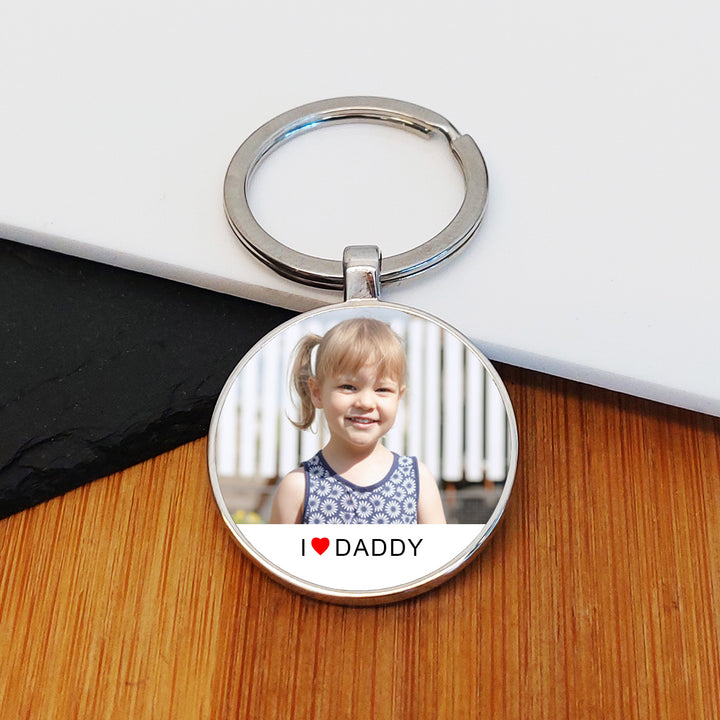 Personalised I/We Love Daddy Photo Keyring