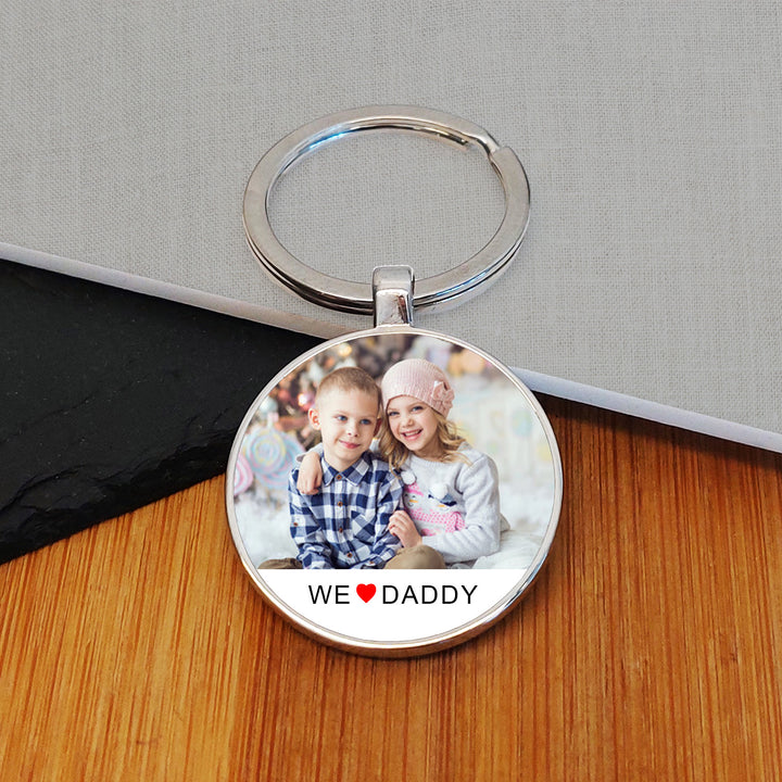 Personalised I/We Love Daddy Photo Keyring