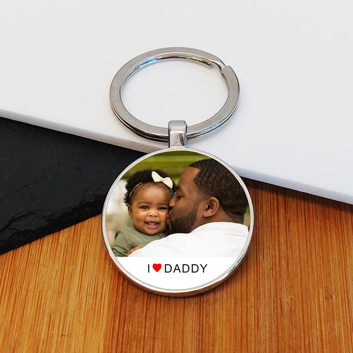 Personalised I/We Love Daddy Photo Keyring