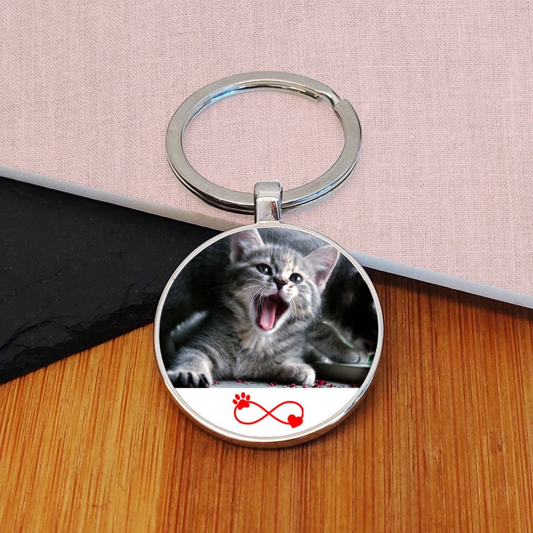 Personalised Paw Eternity Photo Keyring