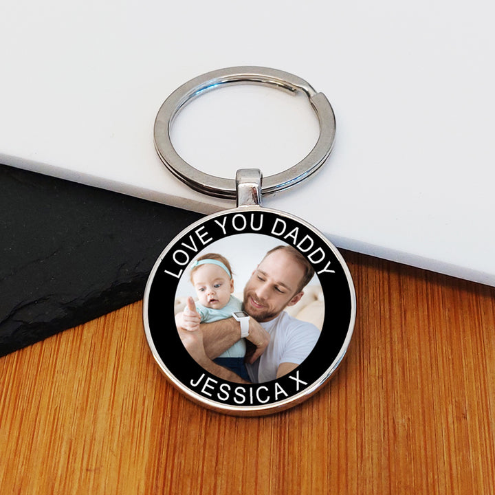 Personalised Love You Daddy Photo Keyring