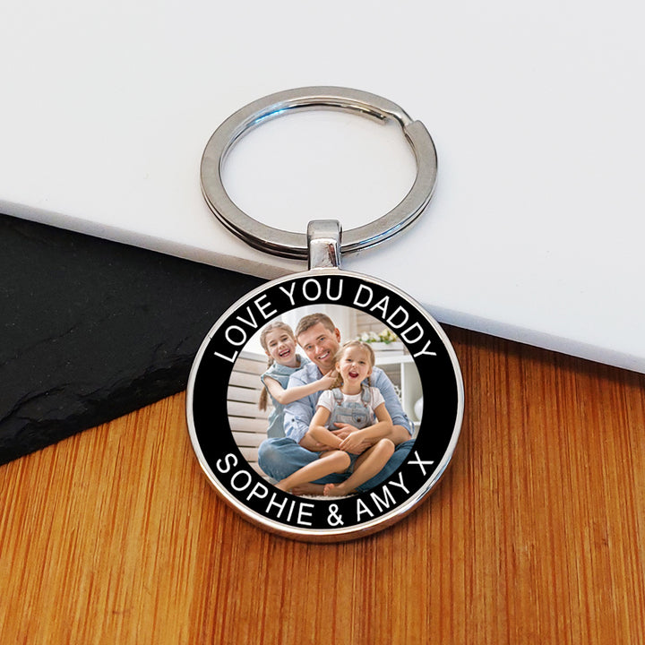 Personalised Love You Daddy Photo Keyring
