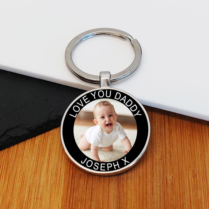 Personalised Love You Daddy Photo Keyring
