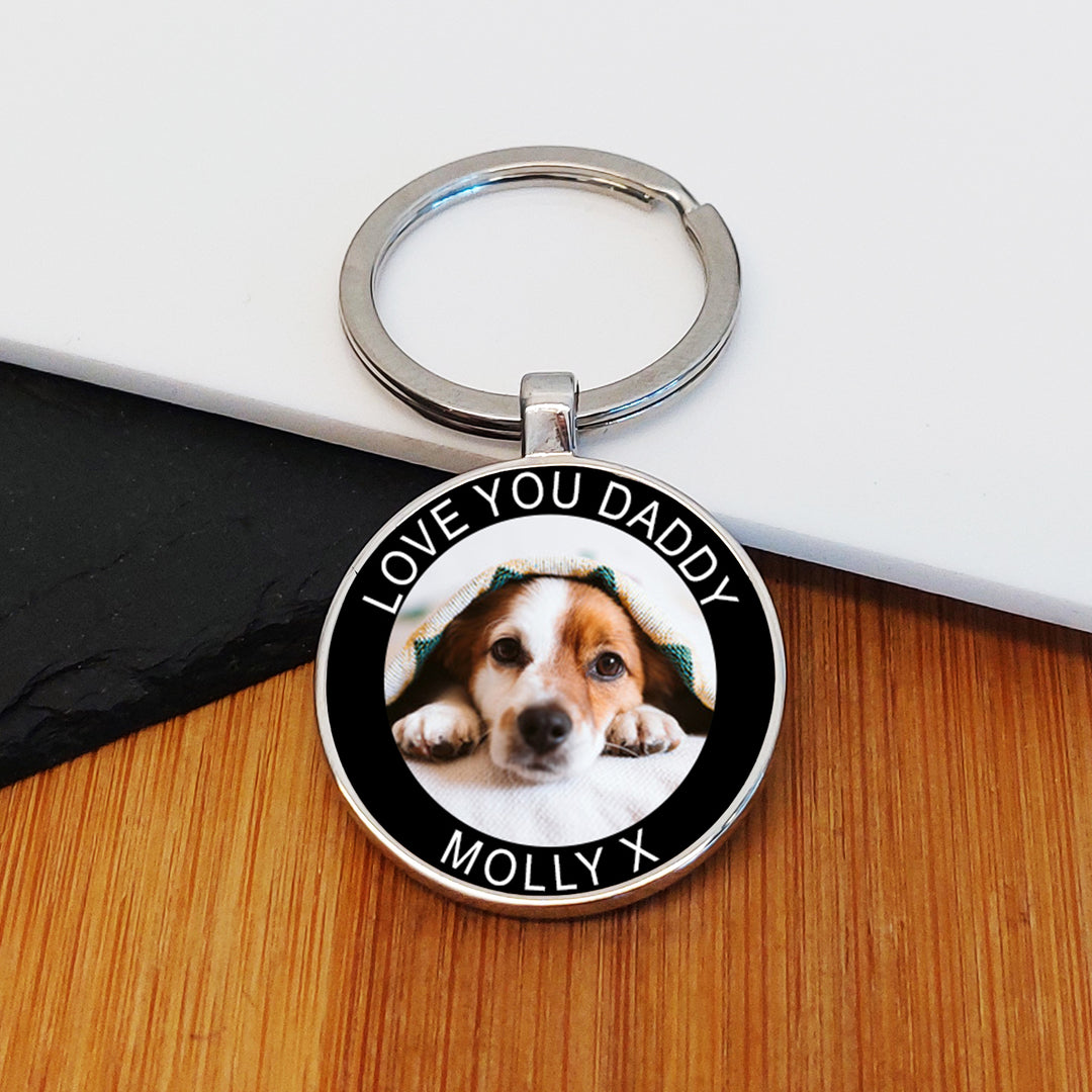 Personalised Love You Daddy Photo Keyring