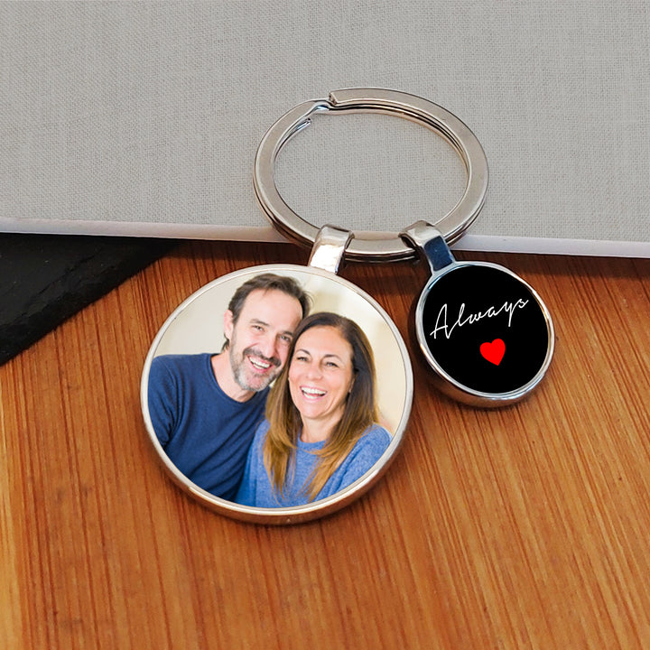 Personalised Always Charm Photo Keyring