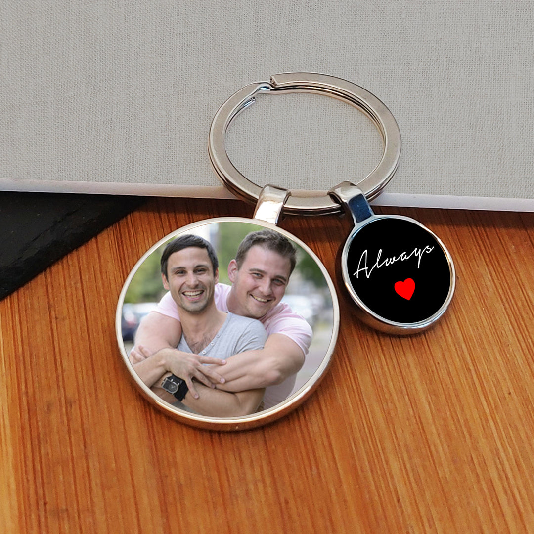 Personalised Always Charm Photo Keyring