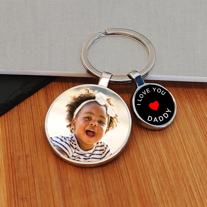Personalised Love You Daddy Photo Upload Keyring