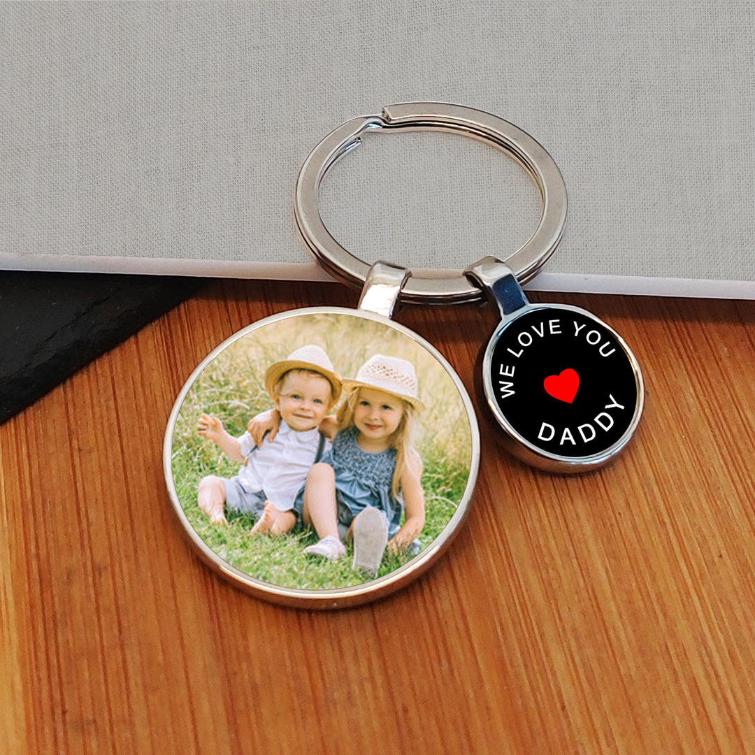 Personalised Love You Daddy Photo Upload Keyring