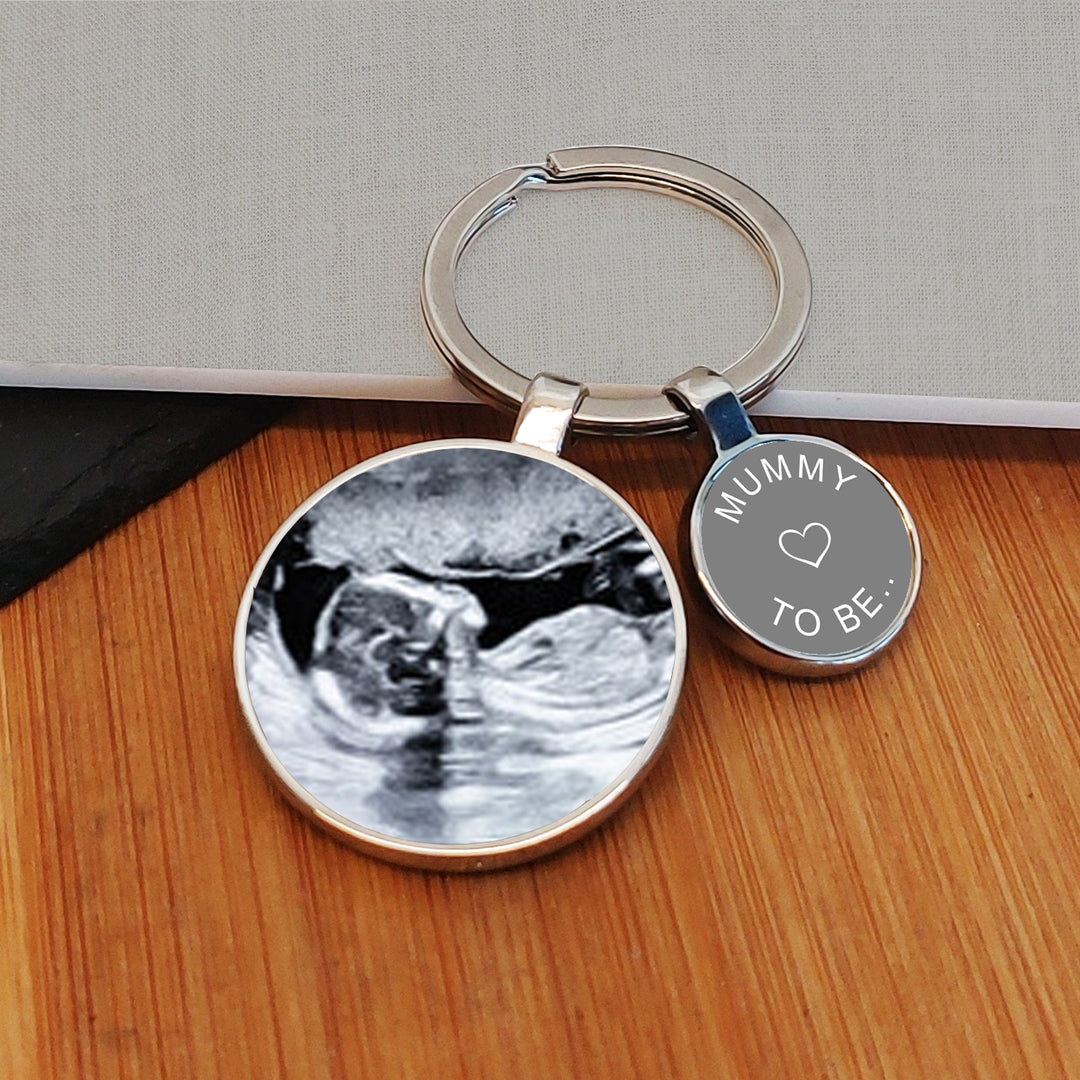 Personalised Baby Scan Charm Key Ring