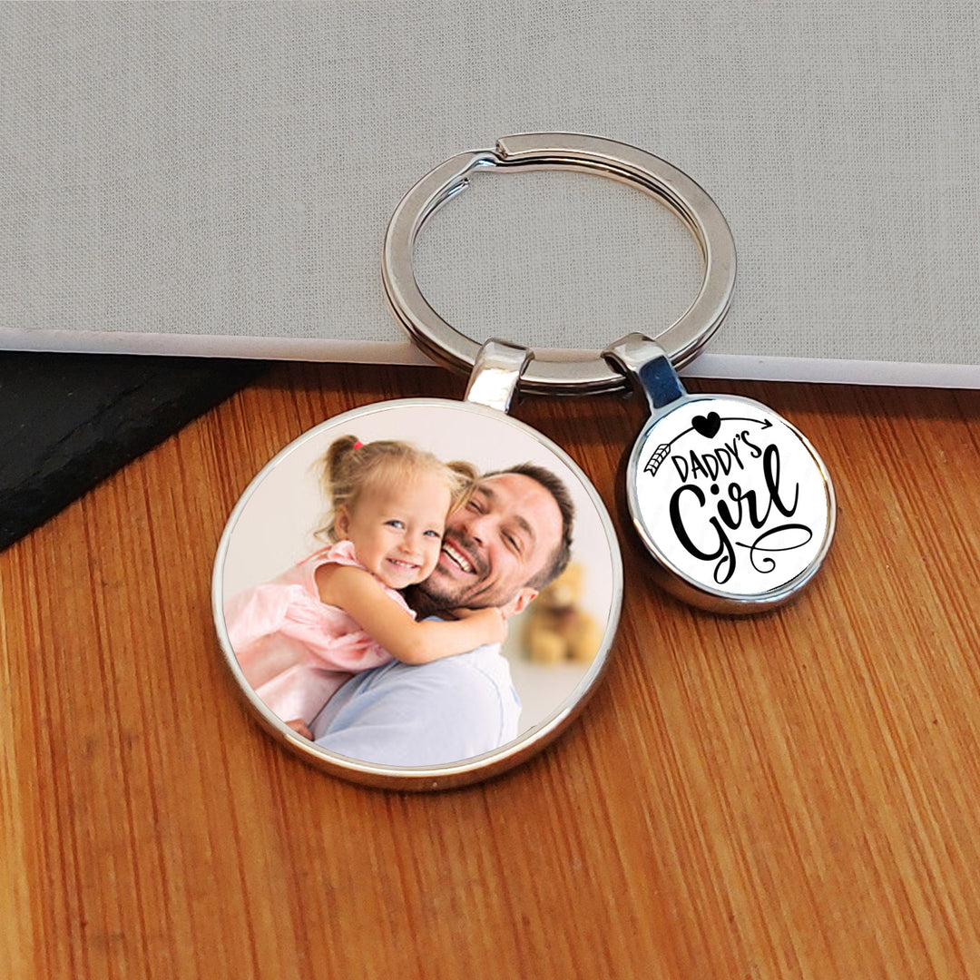 Personalised Daddy’s Girl Photo Upload Charm Keyring