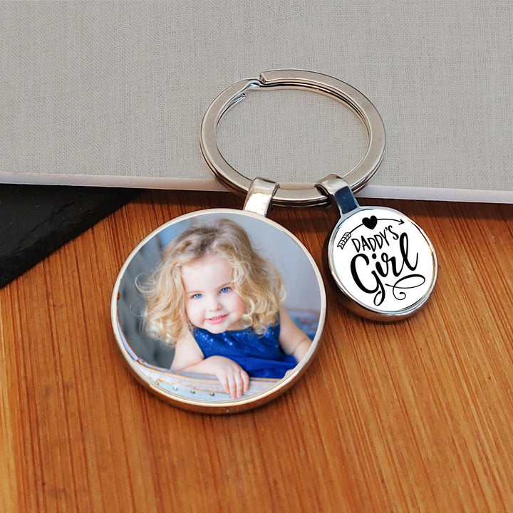 Personalised Daddy’s Girl Photo Upload Charm Keyring