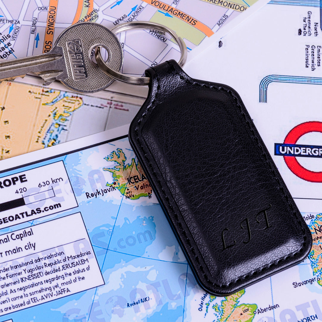 Personalised Faux Leather Keyring with Initials