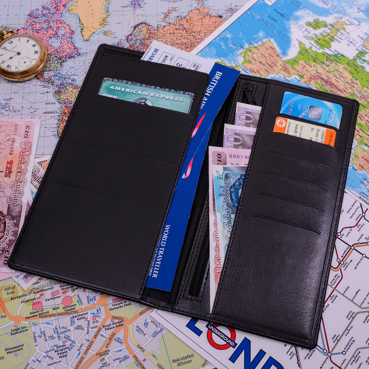 Personalised Faux Leather Travel Wallet with Initials