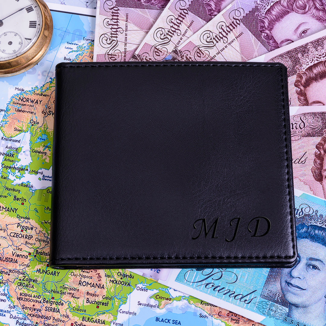 Personalised Faux Leather Wallet with Initials