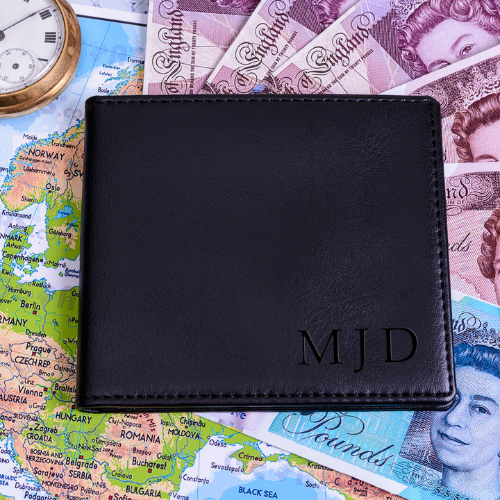 Personalised Faux Leather Wallet with Initials