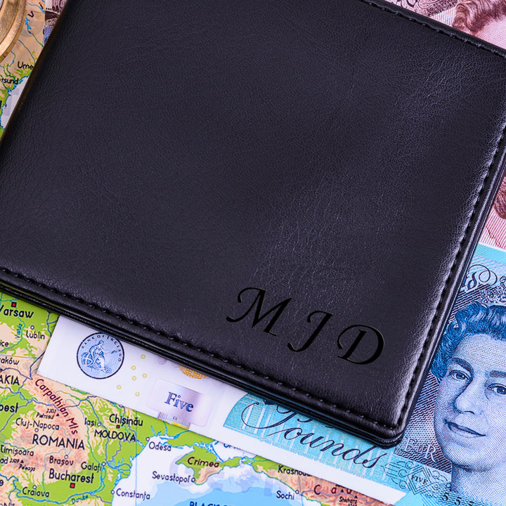 Personalised Faux Leather Wallet with Initials