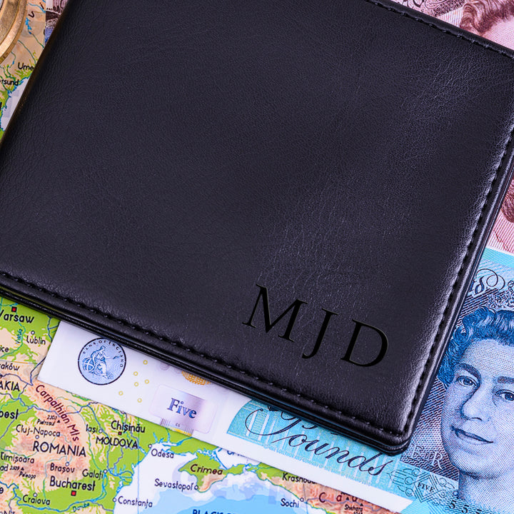 Personalised Faux Leather Wallet with Initials
