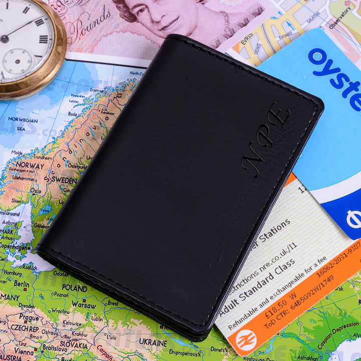 Personalised Faux Leather Business Card Case with Initials