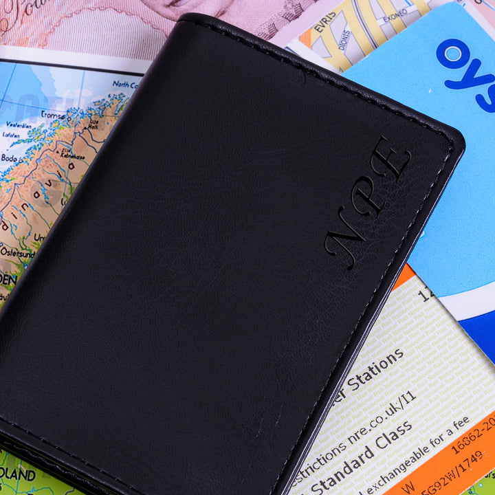 Personalised Faux Leather Business Card Case with Initials