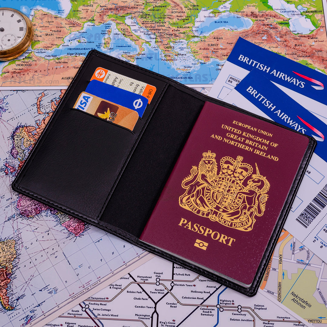 Personalised Script Initial Faux Leather Passport Holder