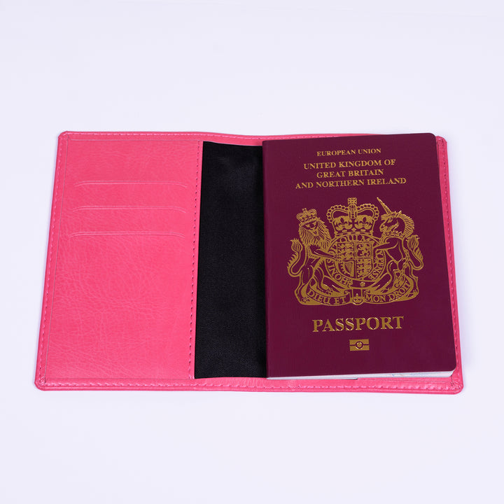 Personalised Pink Passport Holder with Script Initial