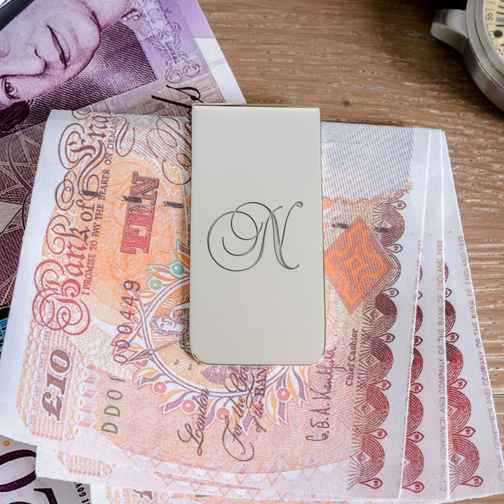 Personalised Script Initial Money Clip
