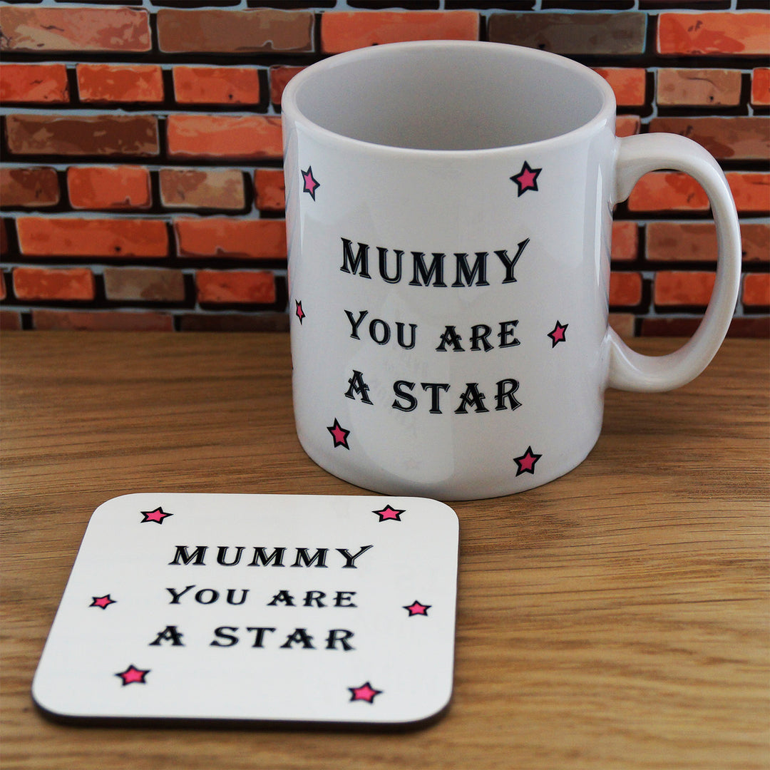 Personalised Mummy You Are a Star Mug &amp; Coaster Set