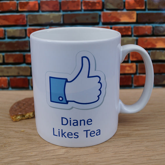 Personalised Who Likes Tea Mug with Name