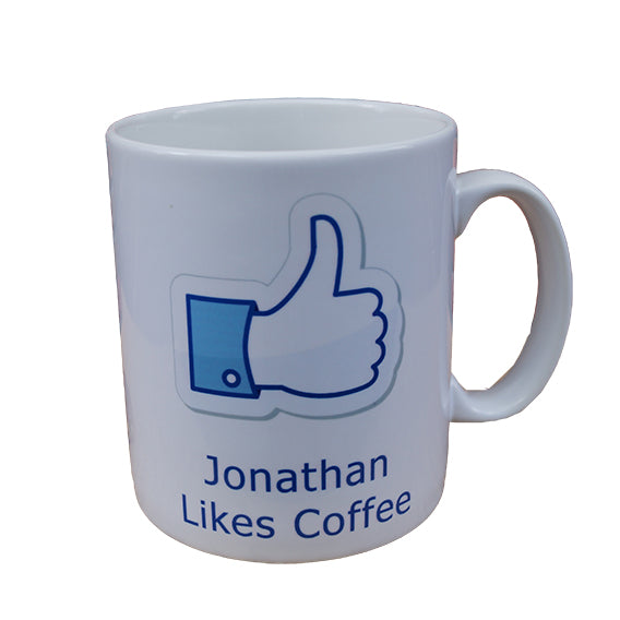Personalised Who Likes Coffee Mug with Name