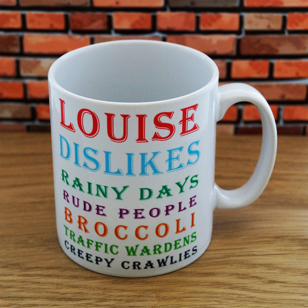 Personalised Likes &amp; Dislikes Mug