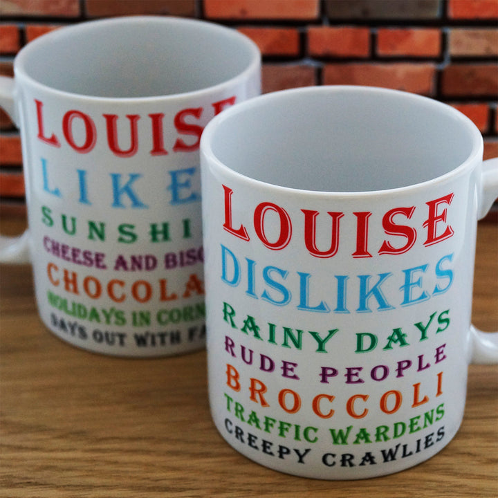 Personalised Likes &amp; Dislikes Mug