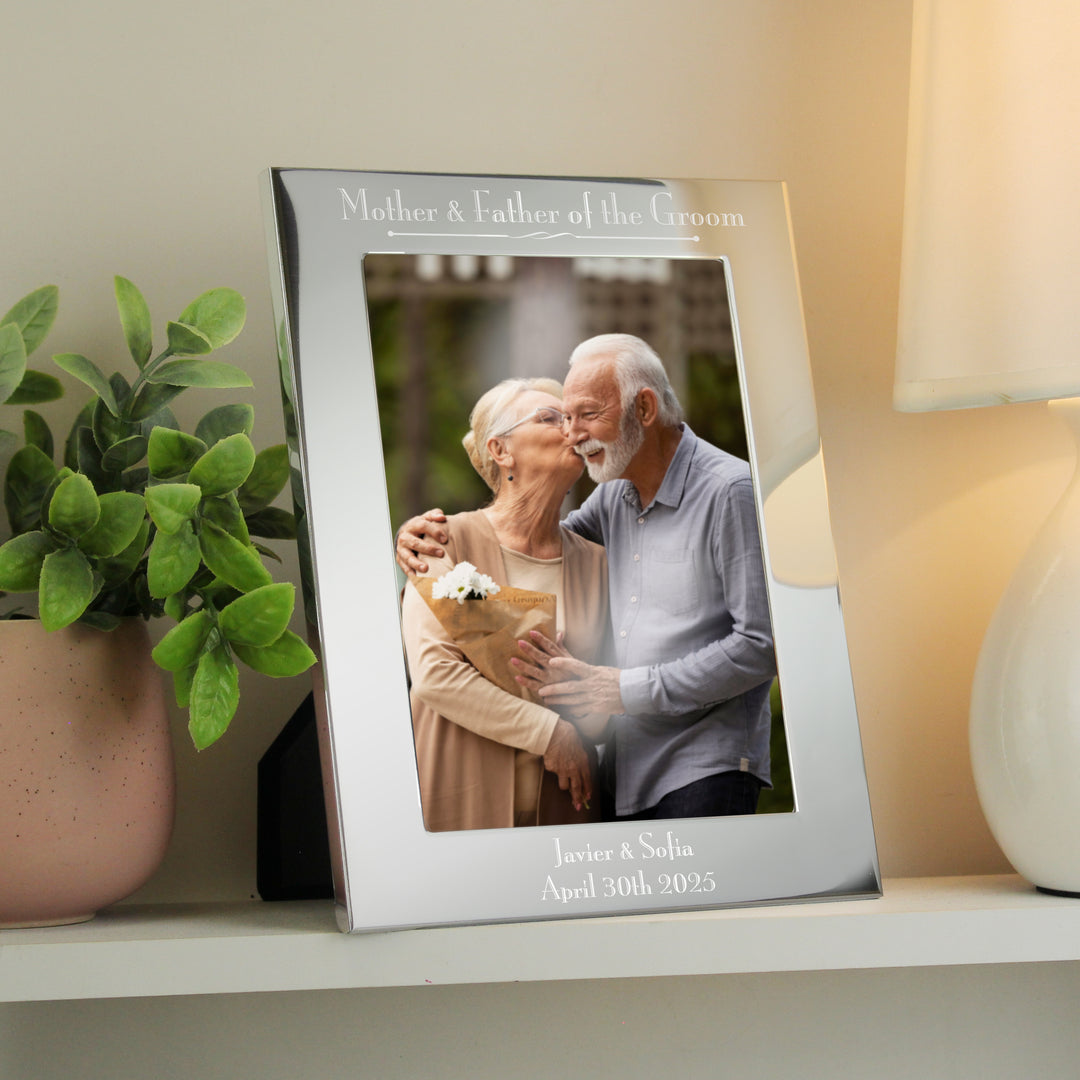 Personalised Silver 5x7 Decorative Mother &amp; Father of the Groom Photo Frame – alternative view