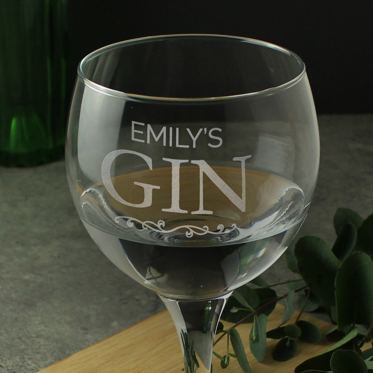 Personalised Gin Balloon Glass – alternative view