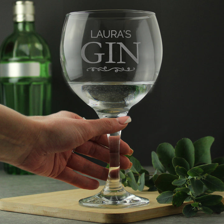 Personalised Gin Balloon Glass – alternative view